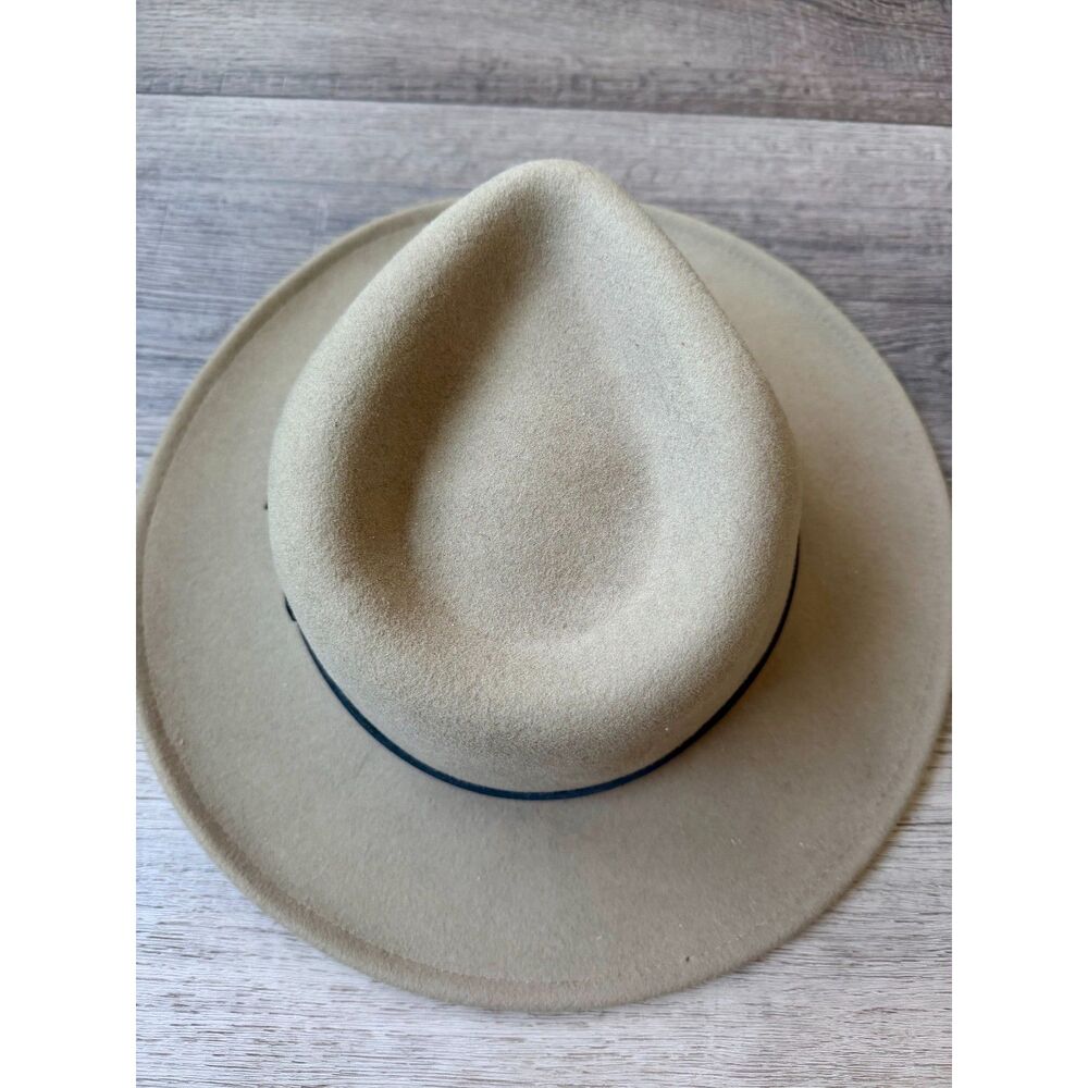 Pendleton Indy Tan Wool Fedora w/Faux Leather Band Medium